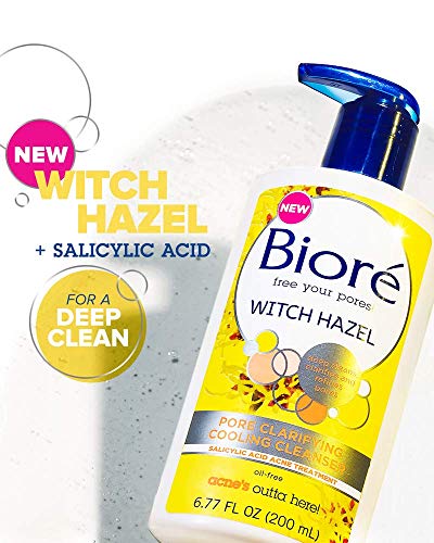 Limpiador de poros aclarador Biore Witch Hazel para piel propensa a manchas, 200 ml