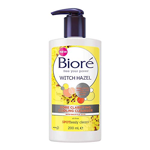 Limpiador de poros aclarador Biore Witch Hazel para piel propensa a manchas, 200 ml