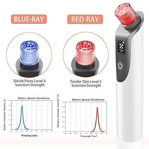 Limpiador de Poros, Extractor Puntos Negros 5 Sondas y 5 Niveles, Succionador de Puntos Negros Espinillas Electrico para Limpiar Quita Aspirador Puntos Negros Fácilmente las Espinillas, el Acné, ect