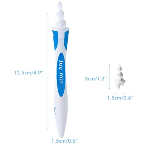 Limpiador para Oídos, 2 Kit Limpiador Removedor de Cera de Oídos con Punta Suave en Espiral y 32 Puntas Remplazables de Silicona para la Higiene de Toda la Familia