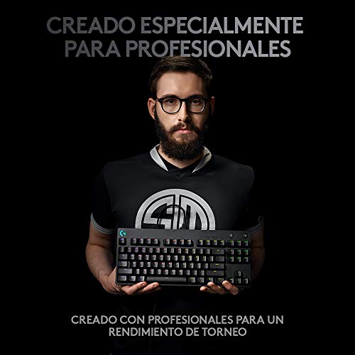 Logitech G Pro Teclado Gaming Mecánico, Diseño sin Teclado numérico, Cable Micro USB Desmontable, Teclas iluminadas con 16,8 Millones de Colores, RGB Lightsync, Negro