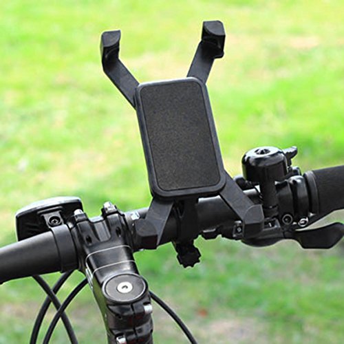 Longspeed Soporte para teléfono móvil Motocicleta Bicicleta Soporte para Manillar de Bicicleta Tipo de Clip Soporte de Montaje Ajustable Giratorio de 360 ​​Grados - Negro