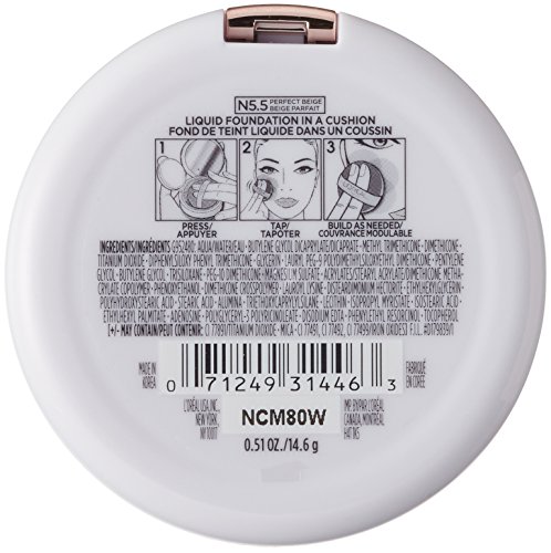 L'Oreal Paris Cosmetics True Match Lumi Cushion Foundation, N5.5 Perfect Beige, 0.51 Fluid Ounce by L'Oreal Paris