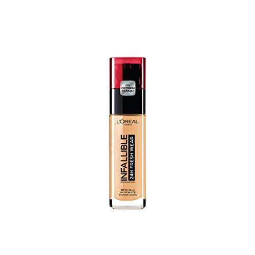 L'Oreal Paris Make-up Designer Infalible 24H Fresh Wear Base de Maquillaje de Larga Duración - Tono 250 Sable Eclat, 30 ml