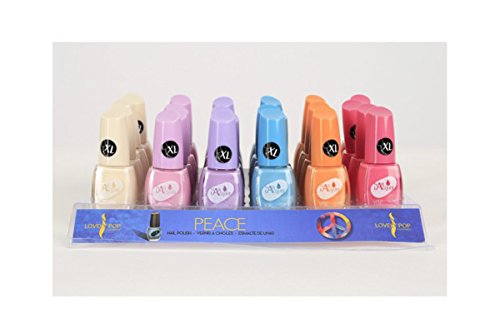 Lote de 6 esmaltes de uñas PEACE – Pastel – Marfil – Violina – Morado – Turquesa – Naranja – Rosa – Lovely pop