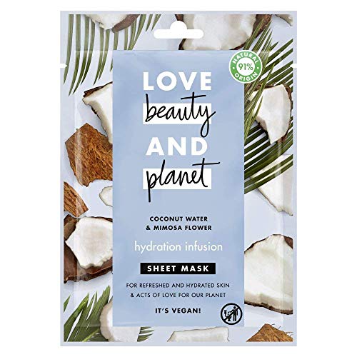 Love Beauty and Planet - Mascarilla de Tejido agua de coco y flor de mimosa Hydration Infusion