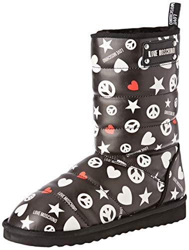 Love Moschino St.ttod.ugo, Botas de Nieve para Mujer, Negro (Nero 000), 37 EU