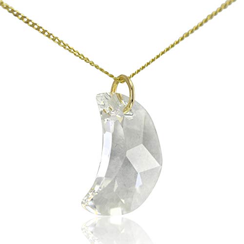 Lua Joia Mujer Niños  oro 375  oro amarillo medialuna   Clear Crystal