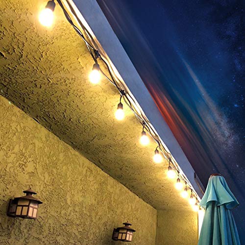 Luces de Cuerda al Aire Libre, iEGrow LED Luces de Cadena Conectables a Prueba de época Perfecto para Interiores, al Aire Libre, Jardín, Fiesta, Festival, Decoración de Boda etc [48 Pies 15 Bombilla]