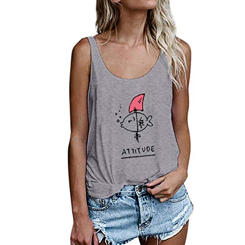 Luckycat Ropa Mujeres Camisetas sin Mangas Tank Top, Cute Letra Impreso Strappy Sexy Casual sin Mangas Blusa Cami Camisas Camiseta Chaleco Tops para Mujeres Dama