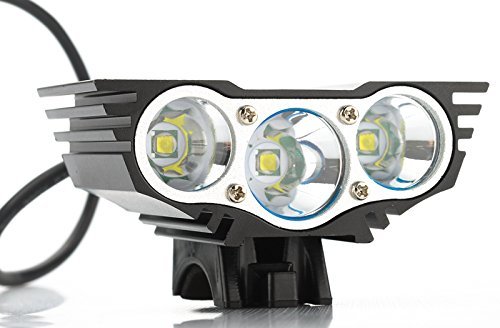 Luz delantera - Foco frontal para Bici 6000 lúmenes Linterna LÁMPARA TORCH frontal 3x CREE XM-L U2 LED de bicicleta