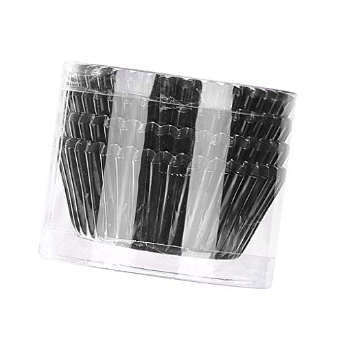 LXJLXJ 100pcs Grasa a Prueba de Hornear Tazas de Papel de Aluminio Papel de Aluminio Magdalenas Casos Mollete Tazas de la Torta de la Magdalena trazadores de líneas de la Boda del Partido, Negro