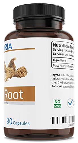 Maca Andina - Aumenta la energía, resistencia, memoria - Más vitalidad para hombres y mujeres - 2500 mg 90 cápsulas - Extracto natural 10:1 de polvo de pura raíz peruana - Vegano - Sin OGM ni aditivos