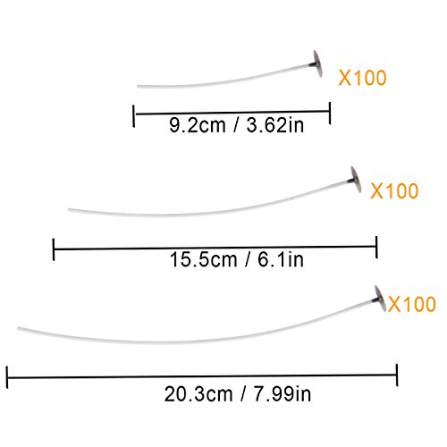Madholly 150 mecha vela, mechas para velas en 3 tamaños diferentes (90 mm, 150 mm y 200 mm) para la fabricación de velas, vela DIY …