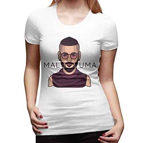 Maluma Camiseta de Manga Corta de Corte clásico para Mujer Camisetas de Manga Corta Camiseta con Cuello Redondo Tops Moda