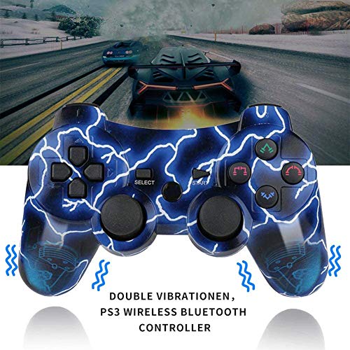 Mando PS3 Inalámbrico para PS3 Controller Bluetooth para Playstation 3 (Deep Blue Galaxy)