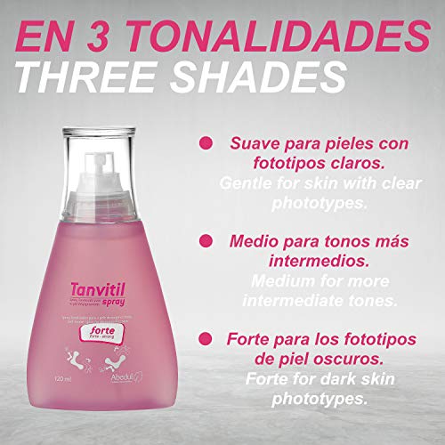 Maquillaje para las Manchas Blancas TANVITIL Spray Medio| 120 ml | Spray Corrector Tonalizador Para Camuflar la Despigmentación en Manchas Corporales Grandes e Irregulares