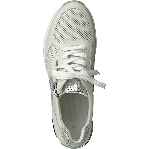 Marco Tozzi by Guido Maria Kretschmer 2-2-83701-25 Leder Sneaker, Zapatillas para Mujer, Peine Blanco, 39 EU