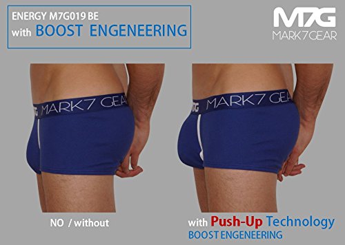 Mark7Gear - Juego de 3 calzoncillos para hombre, con diseño de refuerzo push-up multicolor M