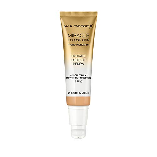 Max Factor Miracle Touch Second Skin Base De Maquillaje, Tono 04, 30 Ml