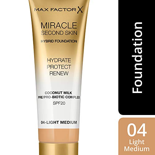 Max Factor Miracle Touch Second Skin Base De Maquillaje, Tono 04, 30 Ml