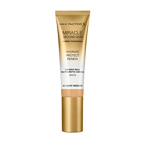 Max Factor Miracle Touch Second Skin Base De Maquillaje, Tono 04, 30 Ml