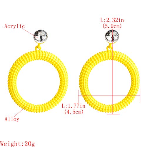 MDGWM Pendientes de Anillo geométrico de aleación Exquisita y Elegante, Estilo Fresco y Elegante, Hacen Que Las Mujeres Sean más Elegantes de Color Amarillo