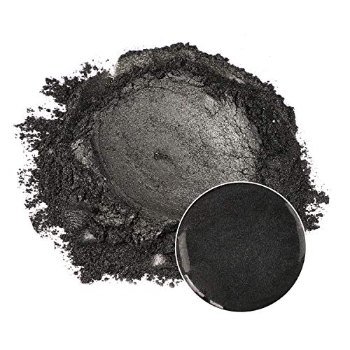 MENNYO Pigmento para Resina Epoxi, Colorante Jabones 50g Color Negro Mica en Polvos Metálico Natural para Kit Hacer Velas, Fabrica Slime, Pintura, Sombra de Ojos, Maquillaje, Esmalte de Uñas