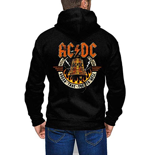 Men's Crew Sweatshirt, ACDC Hell's Highway Live Hells Bells Men Hoodies Pullover Sweatshirt Black