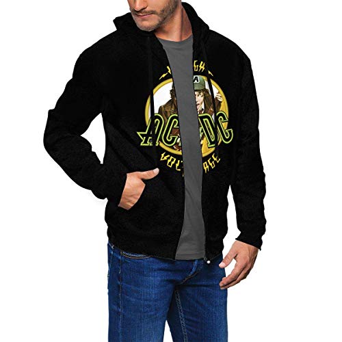 Men's Crew Sweatshirt, ACDC High Voltage Mens Hoodie Pullover Sweatshirt Black