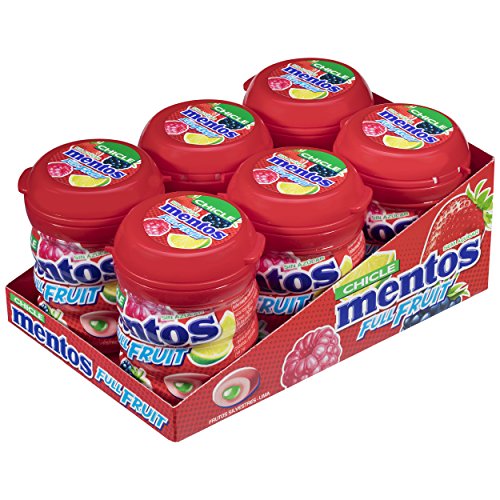 Mentos Chicle Frutas Silvestres, Sin Azúcar - 6 unidades de 60 gr. (Total 360 gr.)