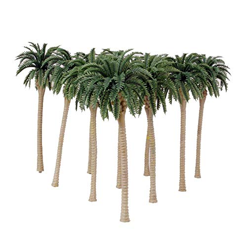 mi ji 10 PCS Artificial Palmeras del Coco del Modelo del Paisaje en Miniatura de la Diorama Disposición Arquitectura Los árboles de Bricolaje del Paisaje del Paisaje Verde Natural para su casa