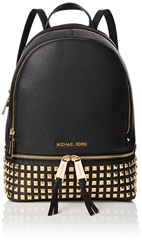 Michael Kors Rhea Zip, Bolso mochila para Mujer, Negro (Black), 13x30x26 centimeters (W x H x L)