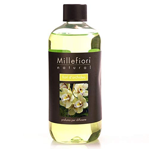 Millefiori Milano – Fiori di Orchidea Natural Recambio para difusor, Amarillo, 7,6 x 6,5 x 17,7 cm