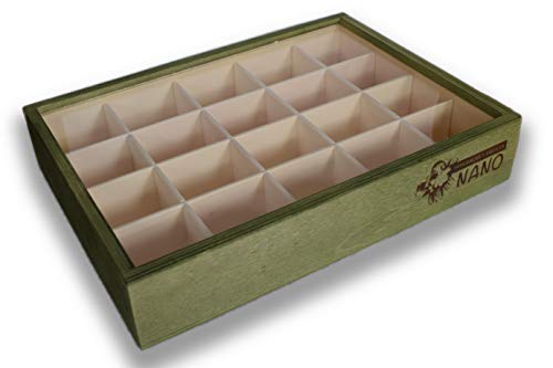 MINERALES Y FOSILES NANO Colección de 20 Rocas Ígneas en Caja de Madera Natural - Rocas educativas de Gran tamaño con Hoja de descripción. Kit Geología para niños