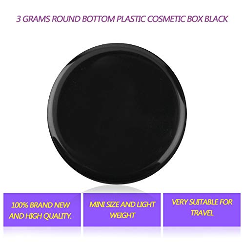 Mini tamaño y peso ligero portátil cosmético frasco vacío olla sombra de ojos maquillaje crema facial bálsamo labial envase botellas recargables - negro