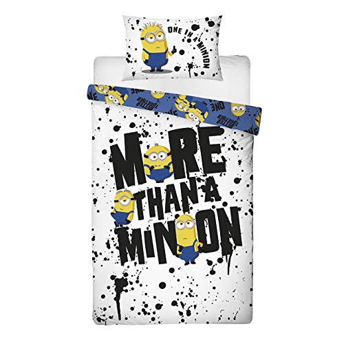 Minions 2 Official Despicable Me - Funda de edredón Individual, diseño de Minion Amarillo | Juego de Cama Reversible y Funda de Almohada de polialgodón, Multicolor UM2SAYDS002UK1