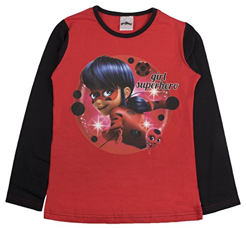 Miraculous - Pijama largo para niñas, diseño de Ladybug Rojo Mariquita - Chica Superhéroe 5-6 Años