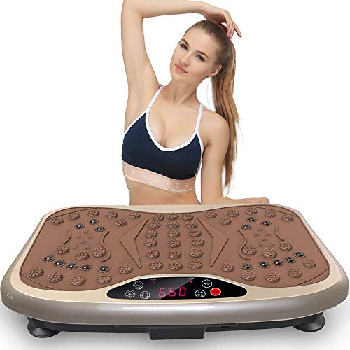 MJ-Sports Placa de Potencia de vibración Delgada y compacta con USB y Bluetooth Reproductor de música y Terapia magnética - Crazy Style Slim Massage Fitness Oscillating Plate Mini