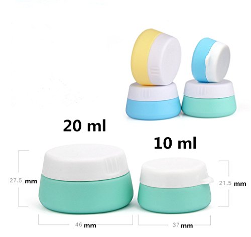 MKNzone 3 pcs 30ml de Silicona Cosmética Contenedores Tarro de Crema con Tapas Selladas, Ideal para el Almacenamiento de cosméticos, champú, loción y acondicionador, etc.