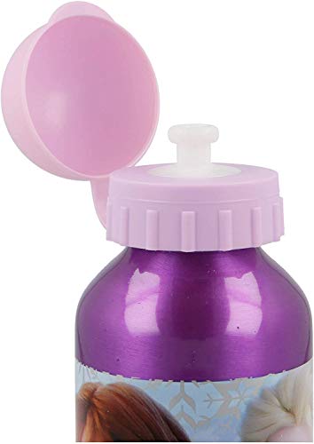 ML Botella de Agua de Aluminio para niños y niñas, Princesa del Hielo cantimplora térmica a Prueba de Fugas sin BPA para Levar a la Escuela y Deportes el Termo 400ml Fuxia