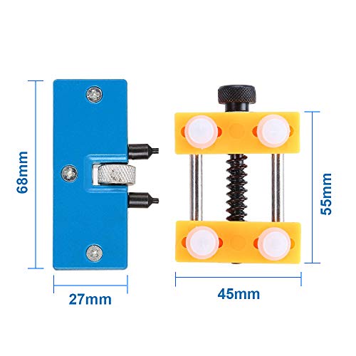 MMOBIEL Herramienta Apertura Tapa Reloj: Llave con Tornillo de Ajuste + Soporte para Reparaciones y reemplazo de batería