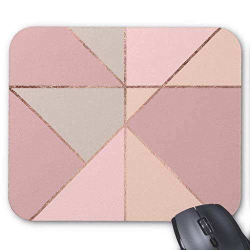 Modern Rose Gold Peach Tan Blush Color Block Mouse Pad 18×22 cm