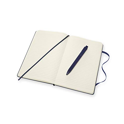 Moleskine Set Carnet Grand Format Ligne Saphir + Go Pen