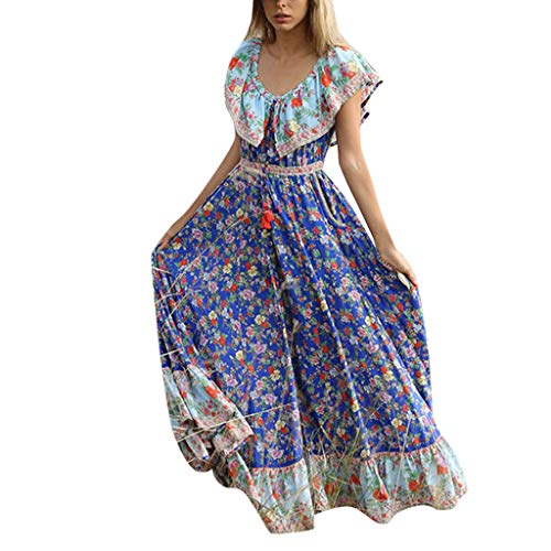 MOMOXI Mujeres Boho Elegent Vintage Floral Impreso Vestido de Manga 1/2 Vestidos Mini Vestido Vestido Largo Sexy Ajustado para Mujer Primavera Verano Fiesta Elegantes Negocios Sin Manga