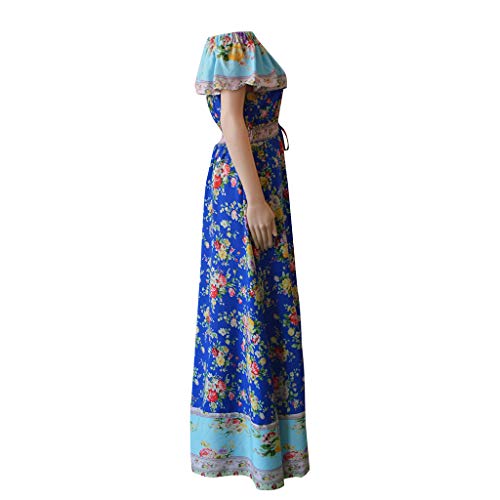 MOMOXI Mujeres Boho Elegent Vintage Floral Impreso Vestido de Manga 1/2 Vestidos Mini Vestido Vestido Largo Sexy Ajustado para Mujer Primavera Verano Fiesta Elegantes Negocios Sin Manga