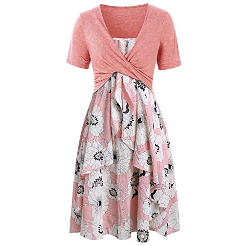 MOMOXI Vestido para Las Mujeres, Vestido Suelto con Estampado Floral de Manga Larga con Hombros Descubiertos para Vintage Falda Grande del Columpio Tallas Grandes Primavera Y Verano Vestidos Verano