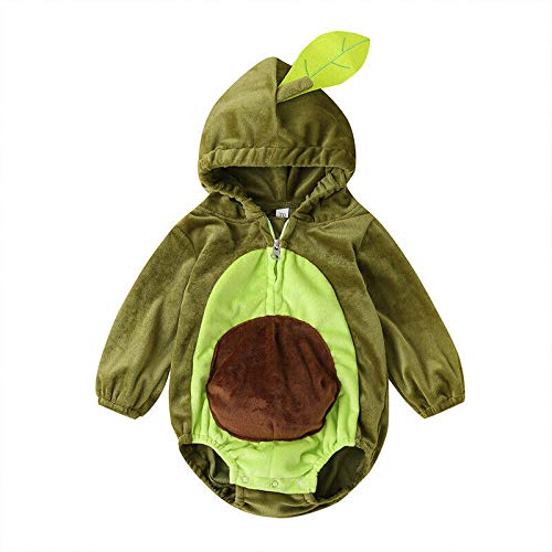 Mono Bebé Aguacate Recién Nacido Mameluco Unisex Manga Larga Body para Invierno Bebé Recién Nacido Y Premamá (Verde, 0-3M)