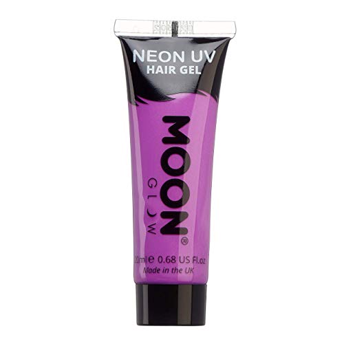 Moon Glow - Gel para el Cabello Neón UV - Intenso Púrpura 20 ml - ¡Péinate de punta y brilla!