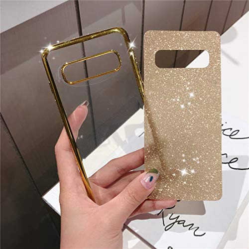 MRSTER Funda para Samsung Galaxy A7 2018, Glitter Bling TPU Bumper Brillante Diamante Protector Case con Soporte Ring Kickstand de 360 Grados Carcasa para Samsung Galaxy A7 2018. Rose Gold